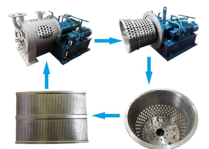 Automatic Horizontal Pusher Type Centrifuge Double Basket For Salt Filtration